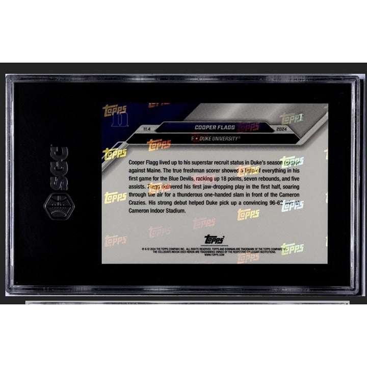 Cooper Flagg RC 2024 Bowman U Now Duke Blue Devils rookie card graded SGC 10 in protective case