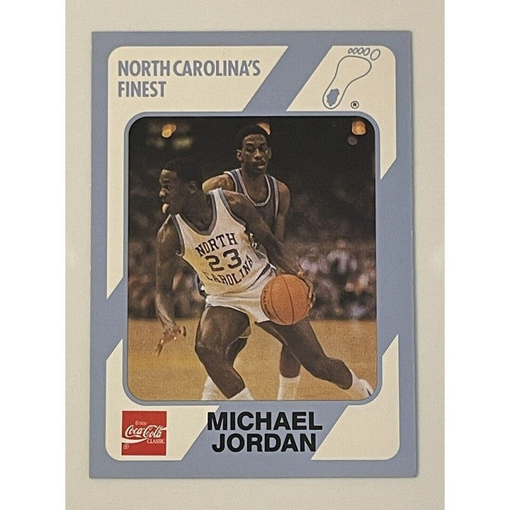 Michael Jordan Coca Cola NCAA collector card North Carolina jersey basketball action