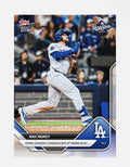 Max Muncy 2025 Topps Now MLB card showing Dodgers comeback home run in World Series Game 7