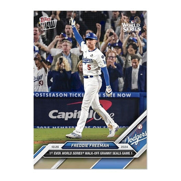 2024 Topps Now Freddie Freeman 1st World Series Grand Slam walkoff home run trading card