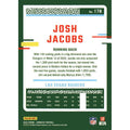 Josh Jacobs 2023 Donruss Clear Series Las Vegas Raiders football card back view