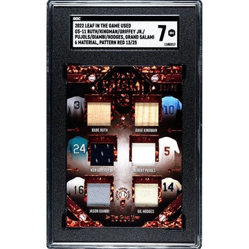 BABE RUTH Griffey Jr Pujols 13/25 Leaf In Game Used GRAND SALAMI 6 #GS11 - SGC 7