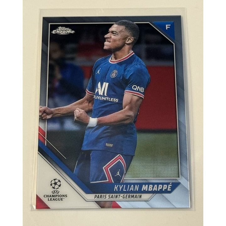 2021-22 Topps Chrome Sapphire UEFA Kylian Mbappe Futbol Card 1 PSG France Soccer