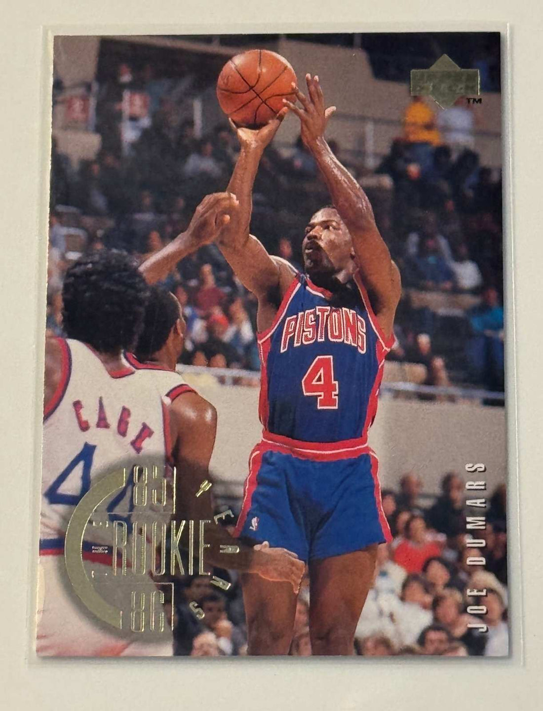 Joe Dumars 1995 Upper Deck Rookie Years NBA Detroit Pistons basketball card with gold foil design