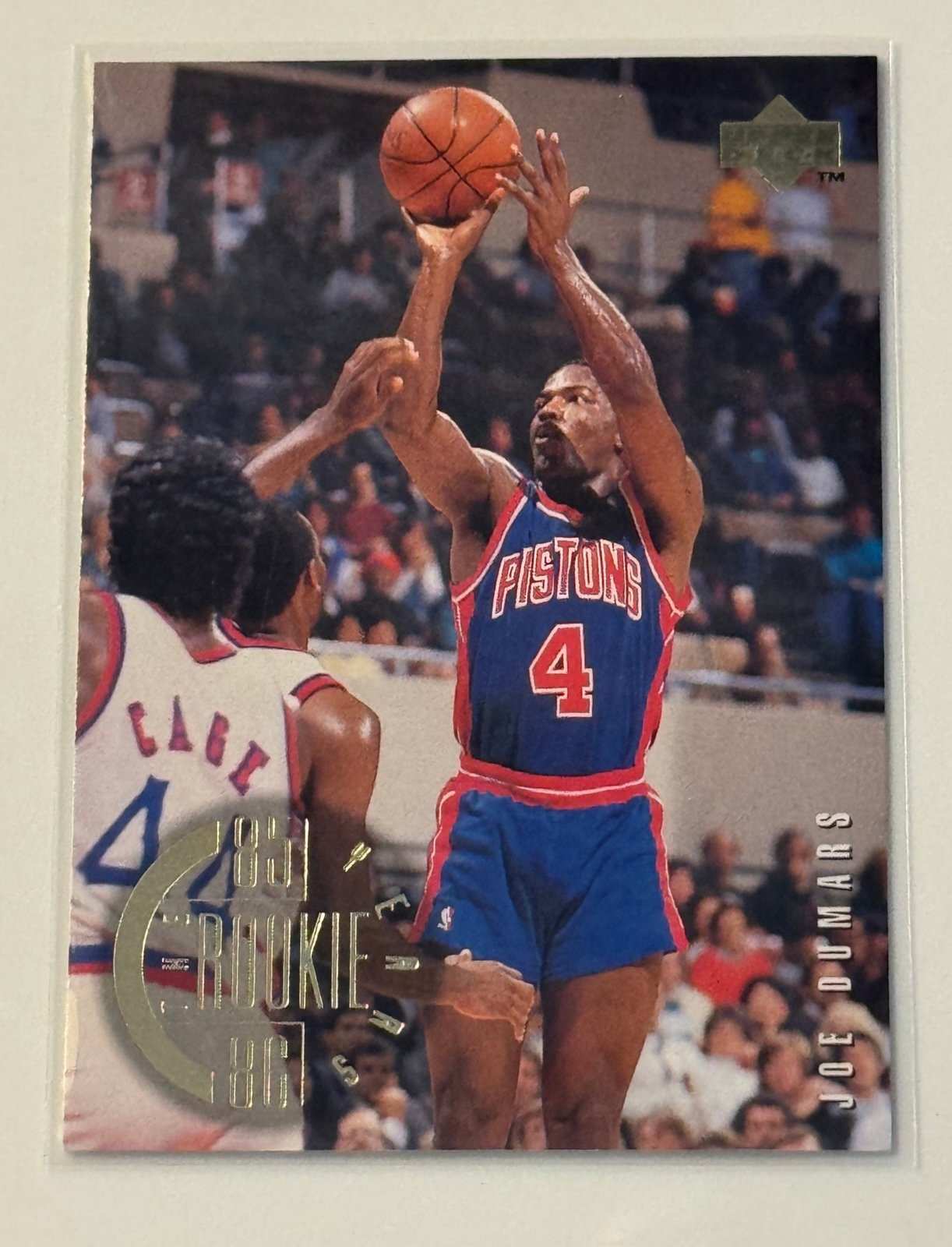 Joe Dumars 1995 Upper Deck Rookie Years NBA Detroit Pistons basketball card with gold foil design