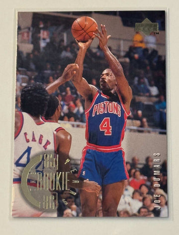 Joe Dumars 1995 Upper Deck Rookie Years NBA Detroit Pistons basketball card with gold foil design