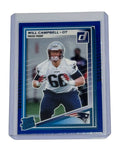 Will Campbell RC 2025 Panini Donruss Press Proof Blue NFL Patriots rookie card #345