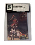 1992 93 Stadium Club Michael Jordan NBA Bulls basketball card certified authentic in MBA sleeve