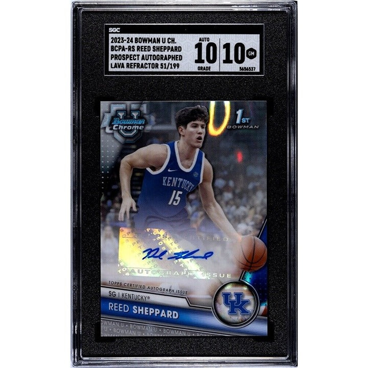 2023-24 Bowman U Chrome - Reed Sheppard Prospect Auto Refractor #BCPA-RS SGC 10