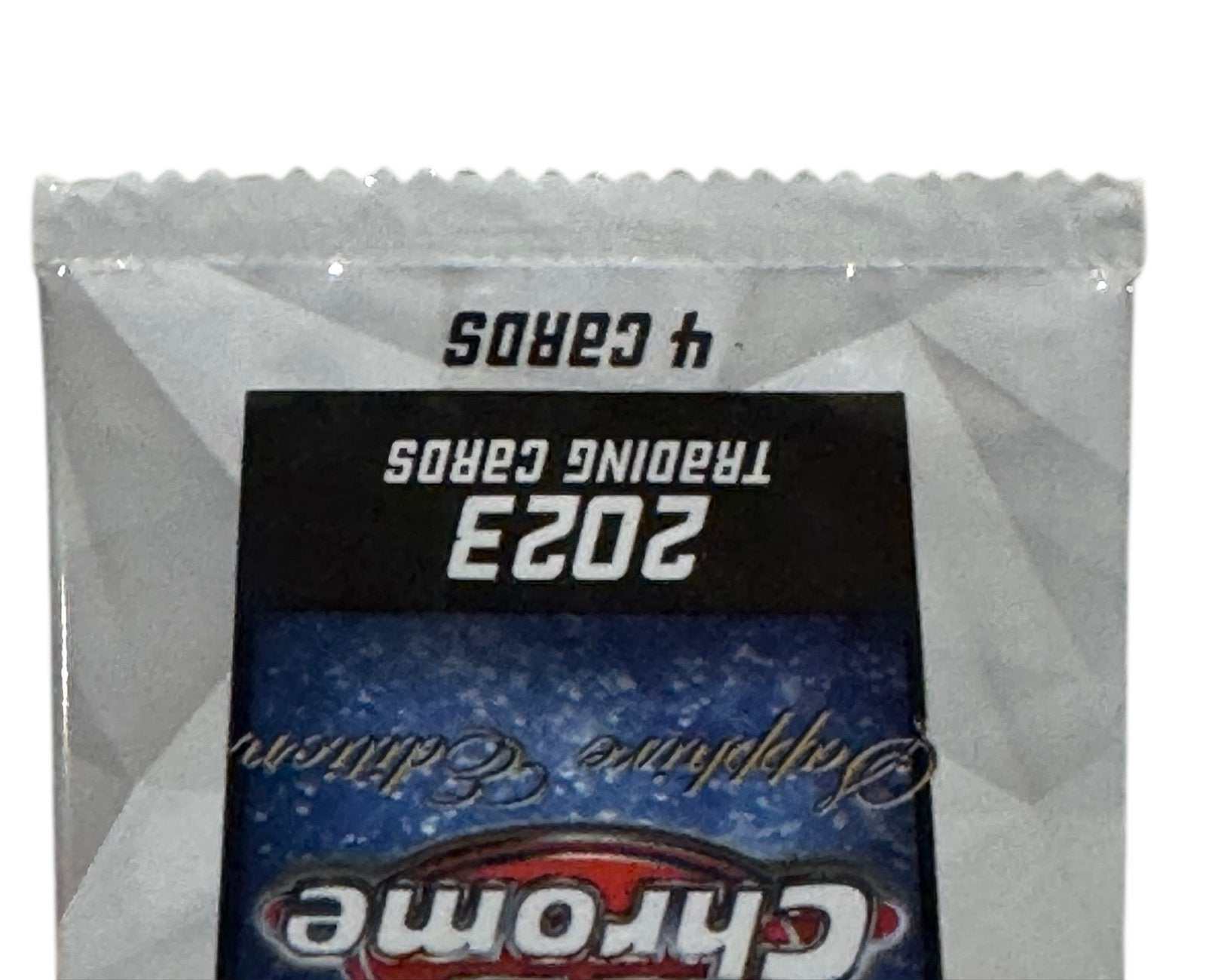 2023 Topps Chrome Star Wars ROTJ Sapphire Edition sealed pack with 4 trading cards celebrating 40th anniversary
