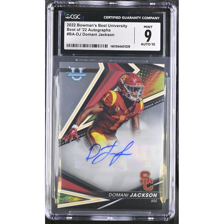 2022 Bowman University RC Auto Domani Jackson Bama/Trojans #BA-DJ - GRADED CGC 9