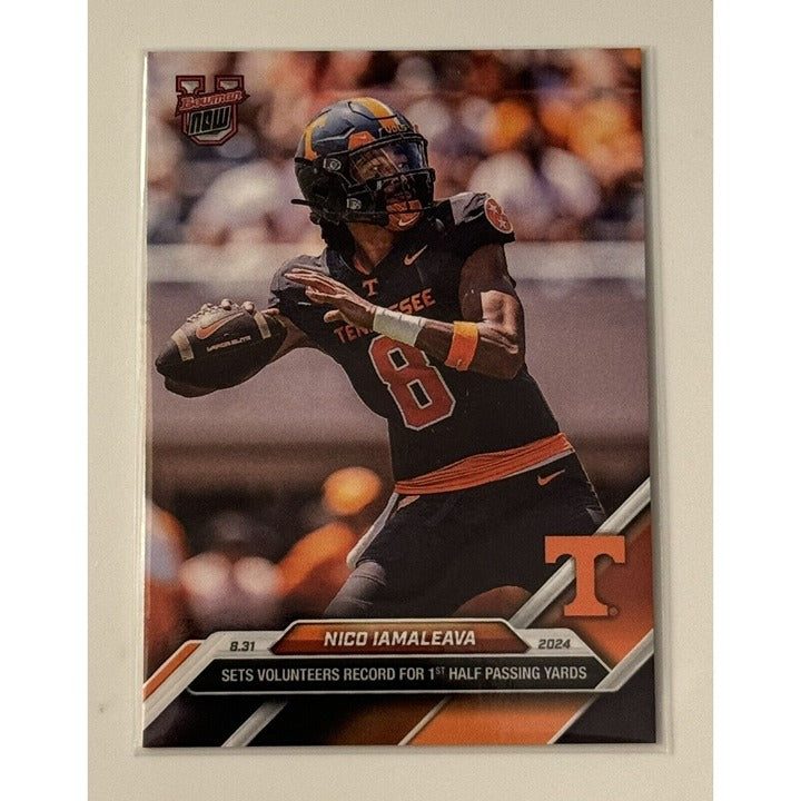 Nico Iamaleava RC 2024 Bowman U Now Tennessee Volunteers football card in protective sleeve