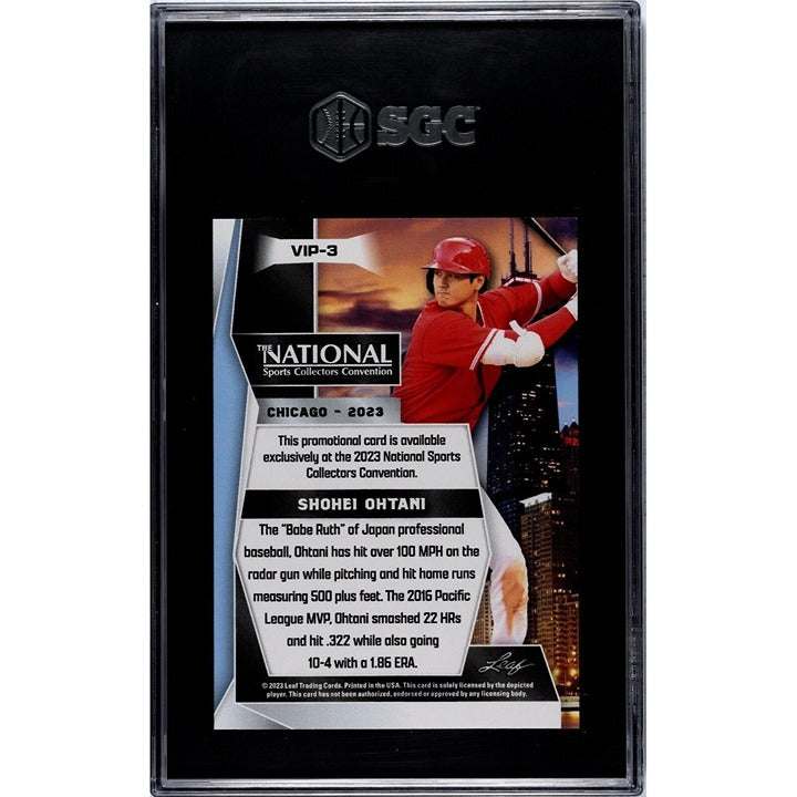 2023 Leaf The National Sports Shohei Ohtani VIP-3 graded SGC 10 baseball card in protective case