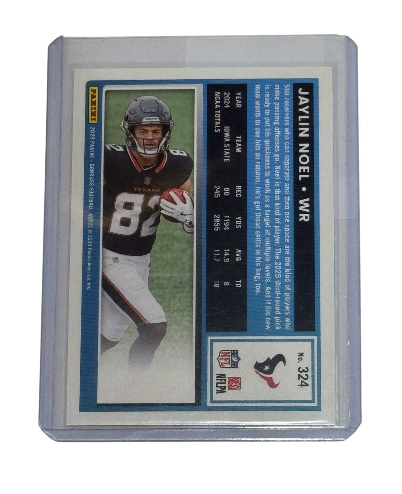 Jaylin Noel 2025 Donruss Rated Rookie #324 Houston Texans NFL card Mint condition