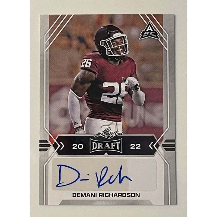 Denani Richardson RC Auto 2022 Leaf Draft Texas A&M Aggies rookie signed football card