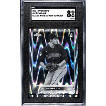 Eli Morgan RC* RAYWAVE REFRACTOR* - 2022 Topps Chrome MLB Guardians #62 - SGC 8*