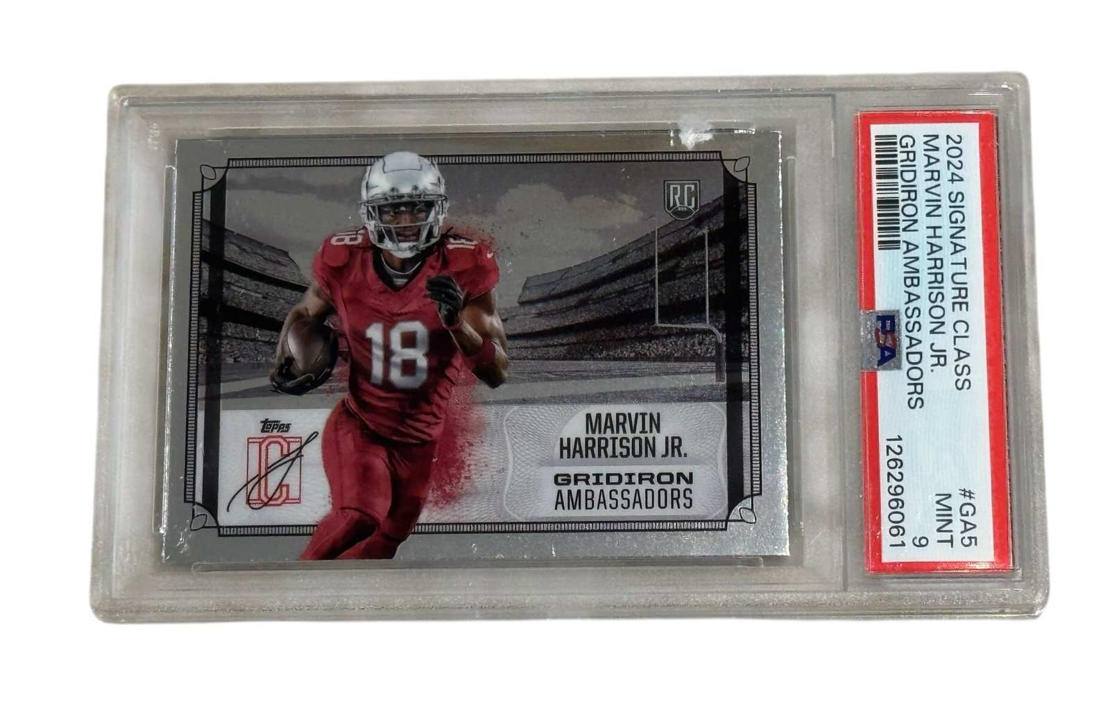 Marvin Harrison Jr 2024 Signature Class Gridiron Ambassadors rookie card PSA 9 mint