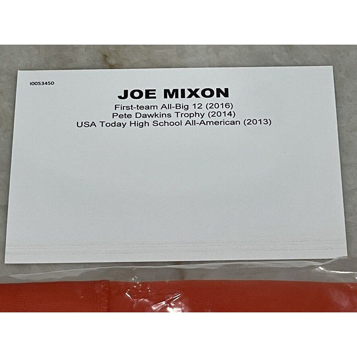 Joe Mixon autograph card with player achievements for Cincinnati Bengals jersey collectible