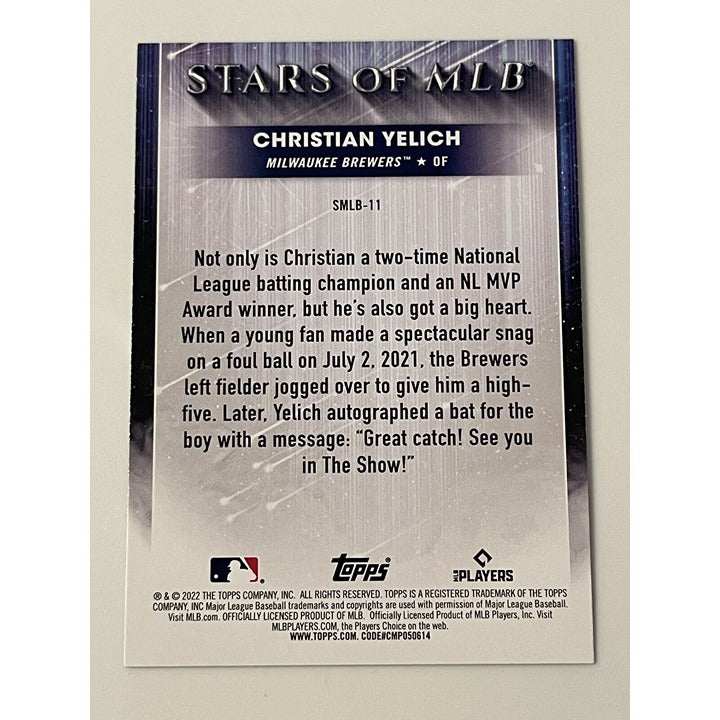 2021 Topps Stars of the MLB Christian Yelich Brewers refractor baseball card
