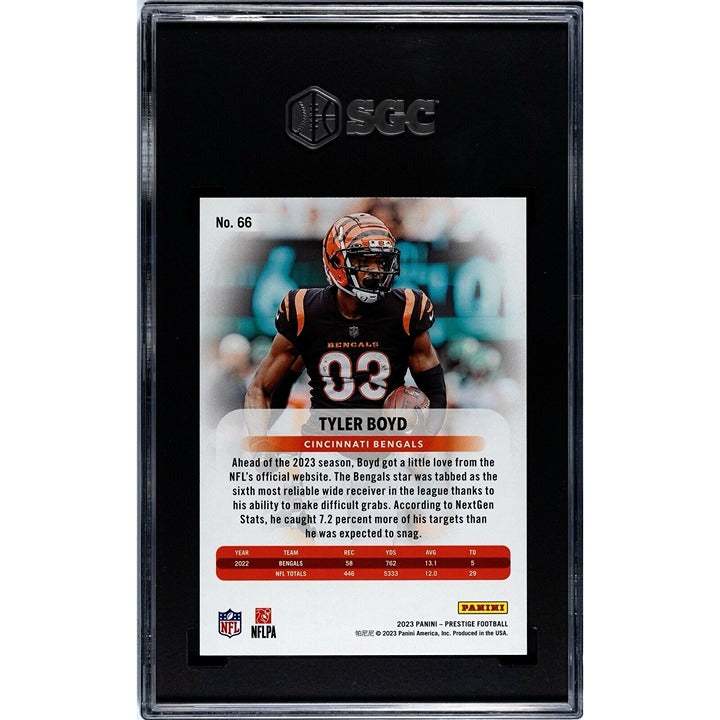 6075 GOLD 2023 Prestige Tyler Boyd Xtra Points NFL Cincinnati Bengals graded 10 card