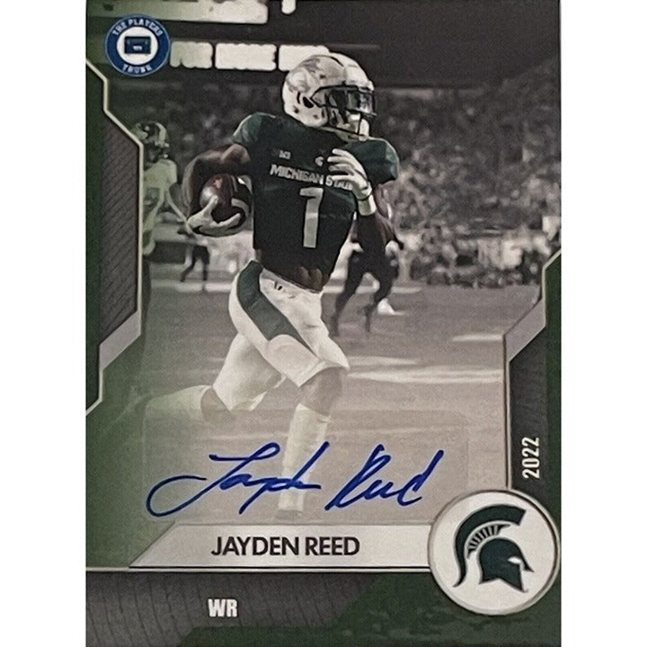Jayden Reed 2022 1st Edition Players Trunk Michigan State Spartans autographed football card