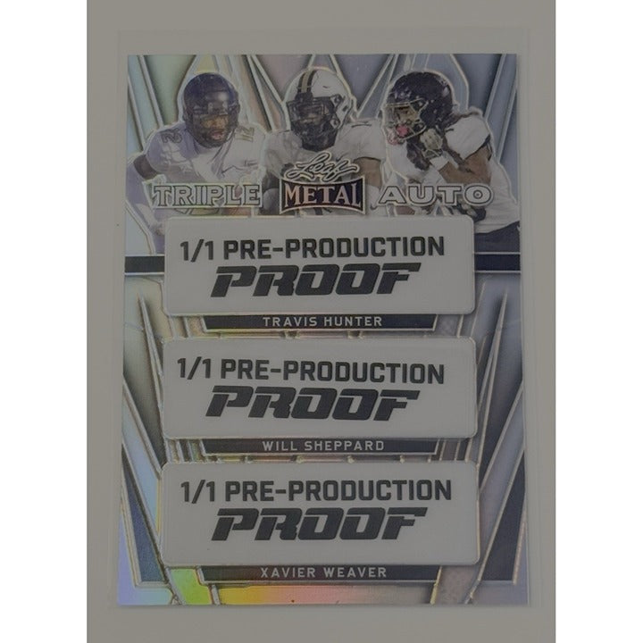 1/1* TRAVIS HUNTER 2024 Leaf Metal Silver Wave TRIPLE Proof Will Sheppard Weaver