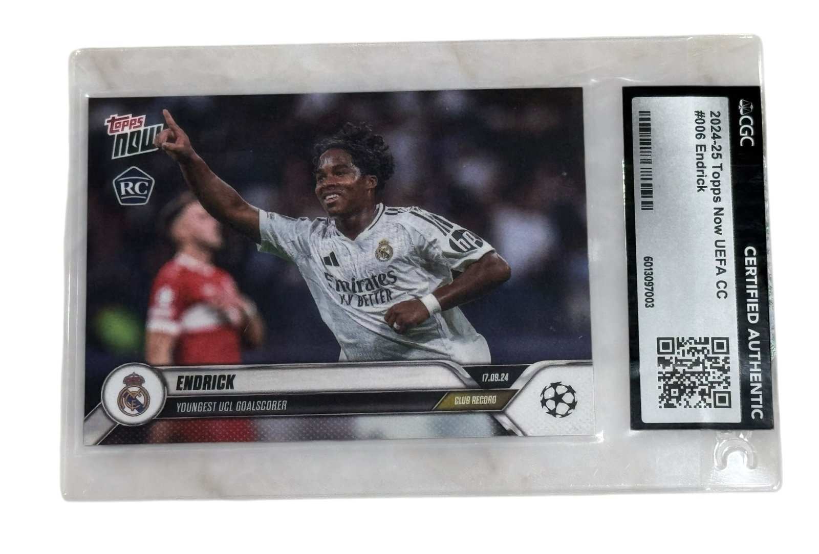 Endrick RC 2024 Topps Now UEFA Rookie CGC certified card youngest UCL goalscorer Real Madrid