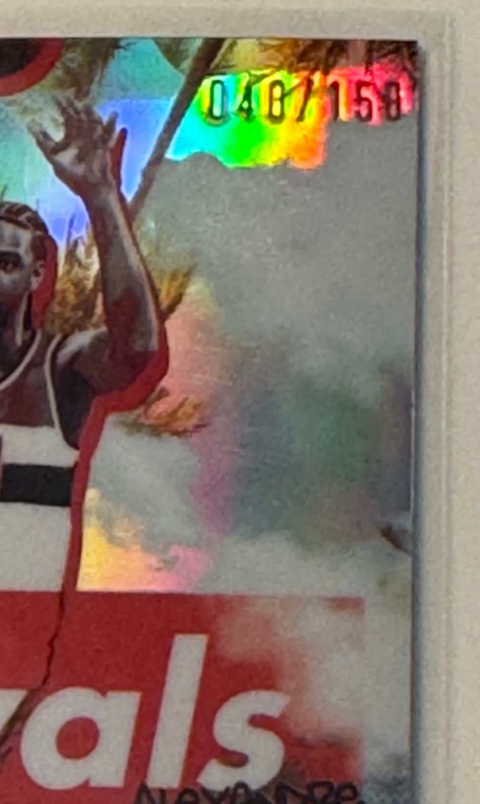 Alexandre Sarr RC 2025 Topps Finest Arrivals Refractor NBA Wizards card #046/150