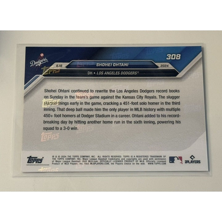 2024 Shohei Ohtani MLB Topps Now card 308 Los Angeles Dodgers limited edition