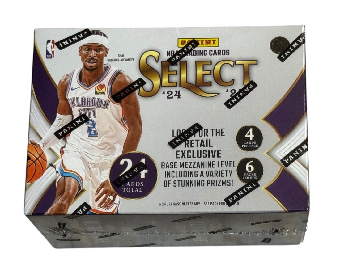 2024 25 Panini Select NBA trading card mega box sealed with Shai Gilgeous-Alexander on packaging