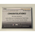 2018 Topps Update Series Manny Machado Jackie Robinson Commemorative Patch Card back view