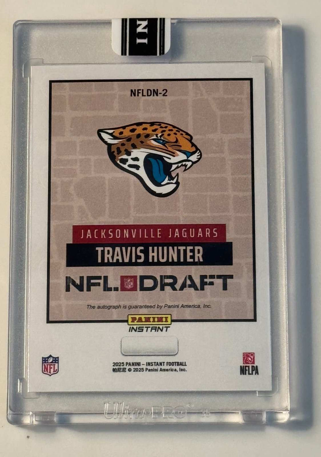 2025 Panini Instant Draft Night Travis Hunter Rookie Auto Jaguars football card