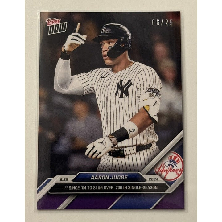 ALL RISE! 6/25* Aaron Judge* .700 Slugging % MLB 2024 Topps NOW NY Yankees #776*