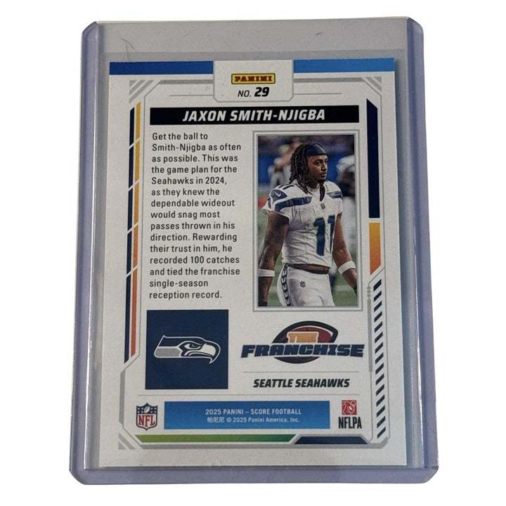2025 NFL SCORE Panini football card Jaxon Smith-Nigba Seattle Seahawks near mint condition