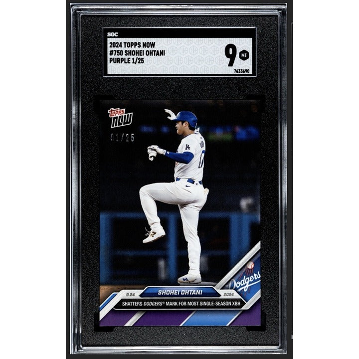 1/25 2024 Topps Now Shohei Ohtani Card #750 Shatters Dodgers XBH Record! - SGC 9