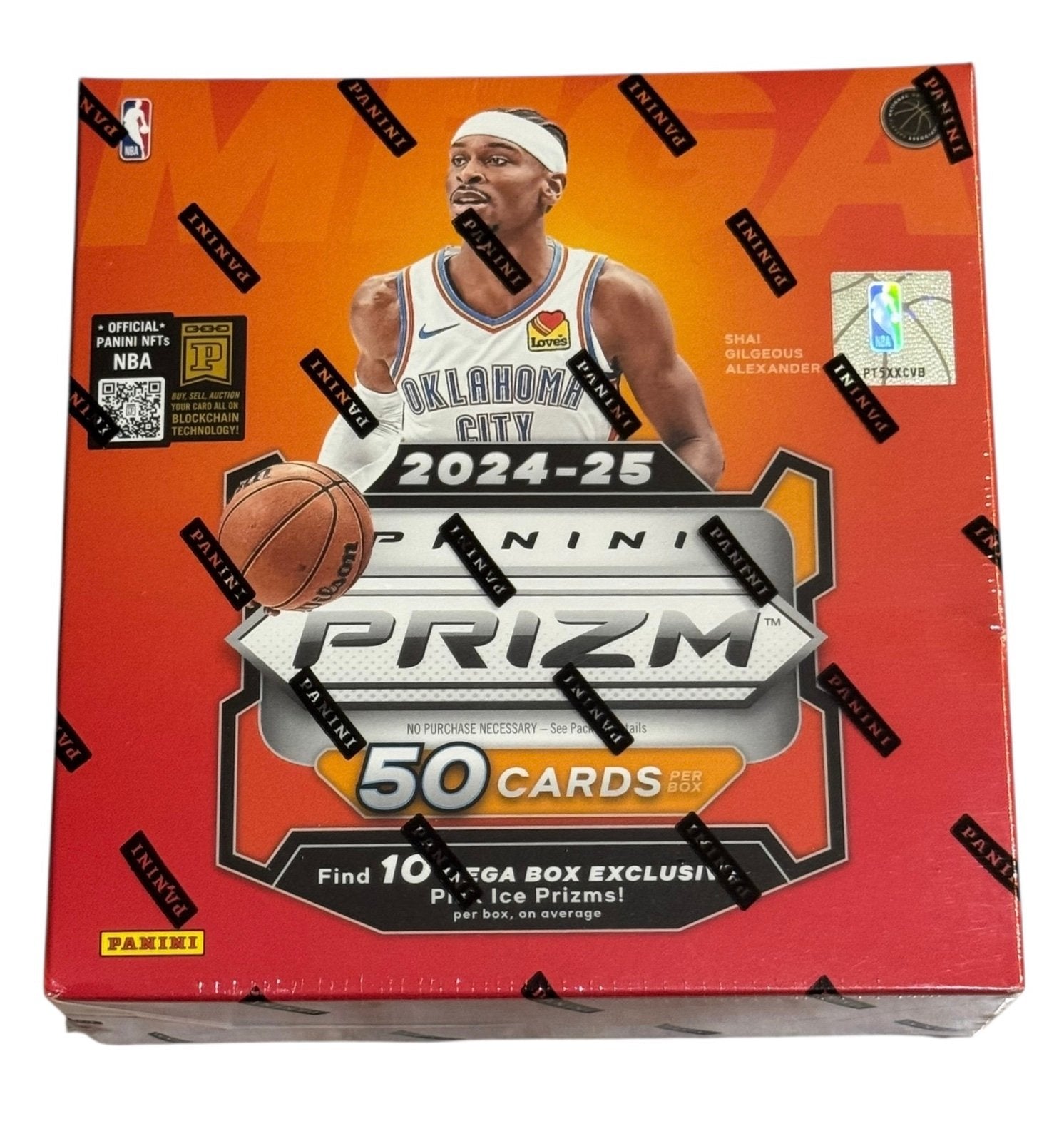 2024 25 Panini Prizm NBA Mega Box sealed basketball trading cards with 50 cards and exclusive Pink Ice Prizms