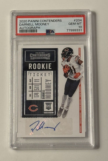 Darnell Mooney RC* Auto 2020 Panini Contenders #204A Bears/Falcons Rookie PSA 10