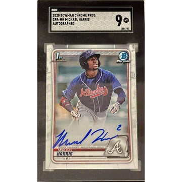 2020 Bowman Chrome Michael Harris RC* Auto 1st Bowman Chrome CPA-MH Braves SGC 9