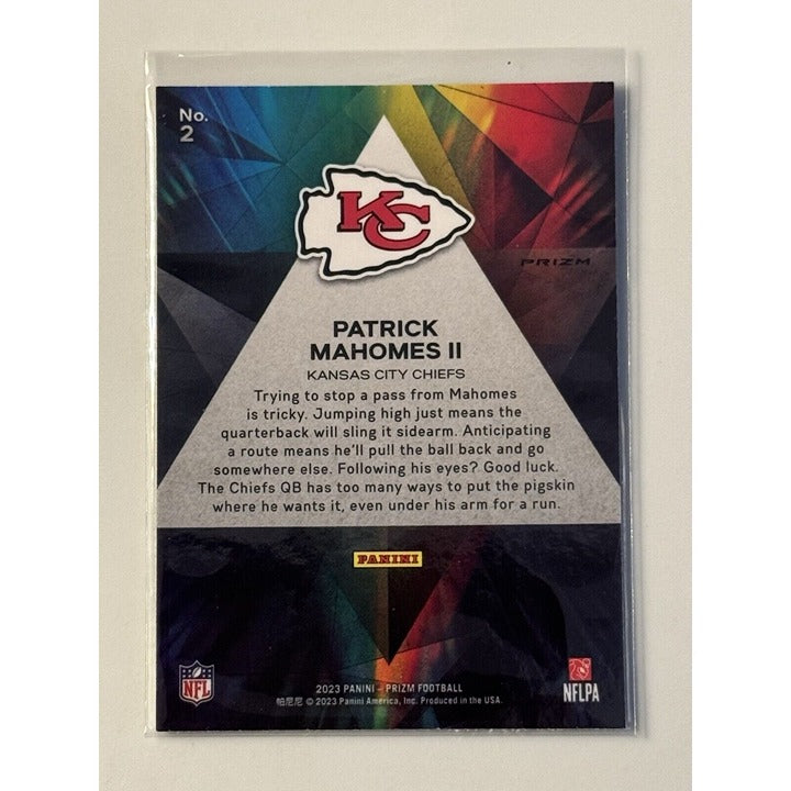 2023 Patrick Mahomes Panini Prizm Wave Prismatic Insert Kansas City Chiefs NFL trading card
