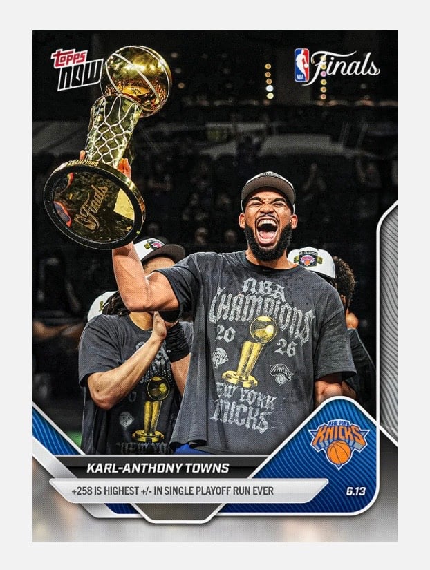 Karl-Anthony Towns 2026 Topps NOW #342 NBA Finals Knicks 9618 PR