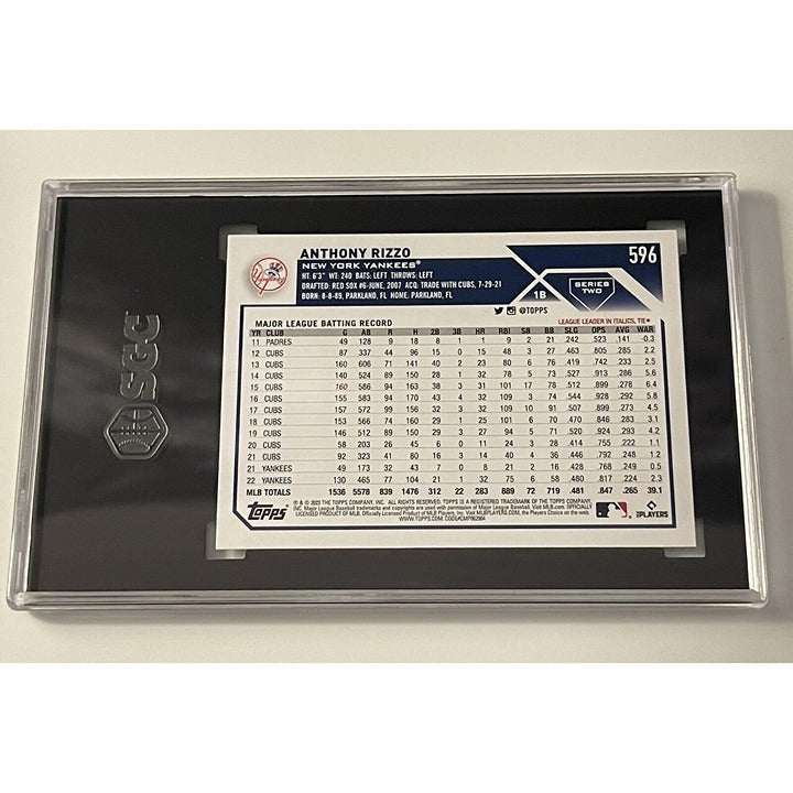 2023 Topps Series 2 Anthony Rizzo graded MLB card in New York Yankees uniform SGC 9