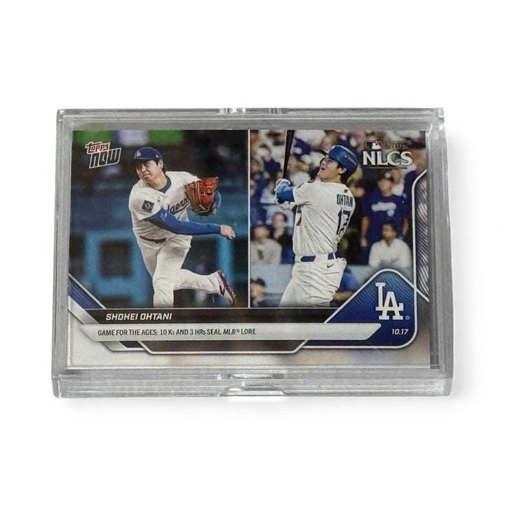 Lot of 20 Shohei Ohtani 2025 Topps NOW NLCS baseball cards #884 showing 3 HRs and 10 Ks performance