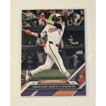 2024 Topps Now MLB 16/25 Gunnar Henderson - Youngest to 10 HR - MLB Orioles #133