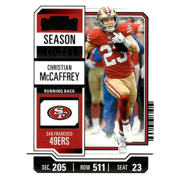2023 Panini Contenders Christian McCaffrey Game Ticket Red NFL SF 49’s Card #87