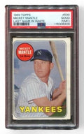 1969 Topps Mickey Mantle Last Name White #500 graded PSA Good 2MC Yankees baseball card