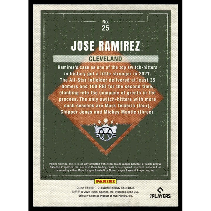 Jose Ramirez 2022 Panini Diamond Kings #25 framed baseball card Cleveland Guardians near mint condition