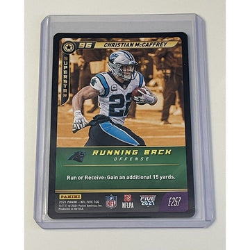 2021 Panini NFL Five Christian McCaffrey Holo Foil Swirl Card #95 - NFL SF 49ers