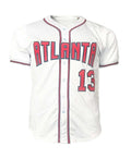 Ronald Acuna Jr signed Atlanta Braves white baseball jersey with number 13 and JSA certification