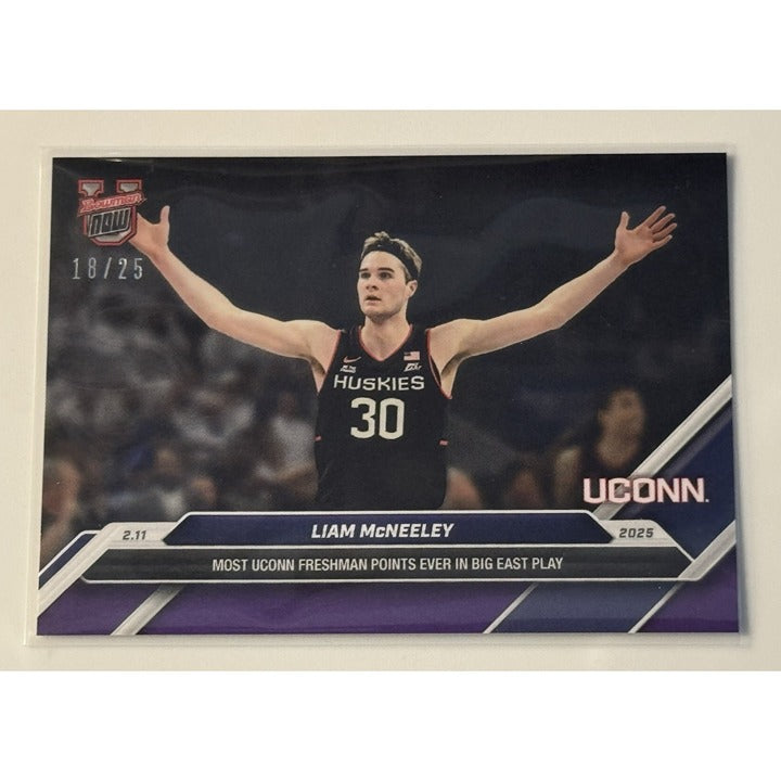 18/25* Liam McNeeley RC - 2024-25 Bowman U NOW® - NCAA UCONN Basketball Card #64