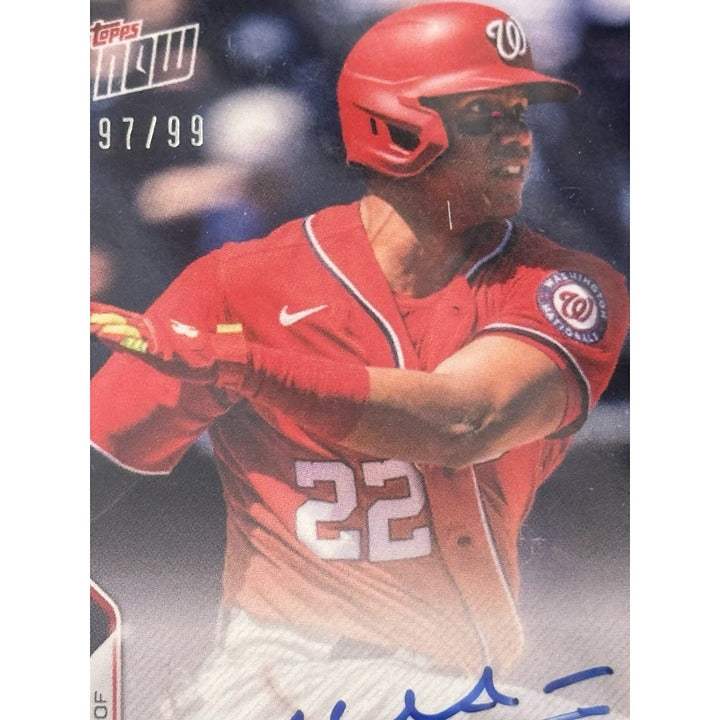 2021 Topps Now Juan Soto Autograph MLB card limited 97/99 serial numbered collectible